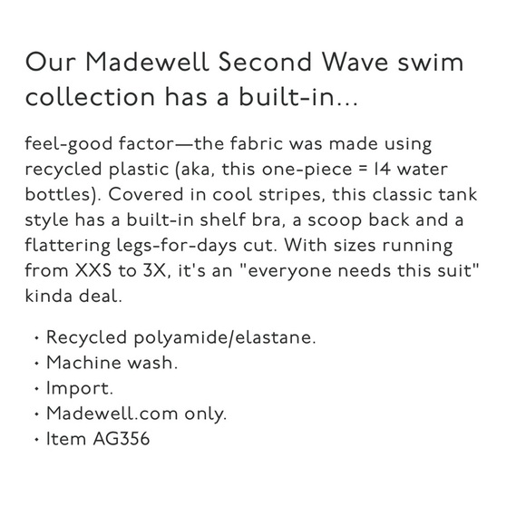 Madewell Second Wave Tank One-Piece Swimsuit in Rainbow Stripe Size Medium - Picture 2 of 8